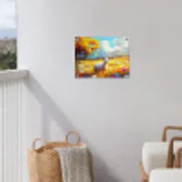 Schaap - Weide - Bloemen tuinposter los doek klein -sfeer8