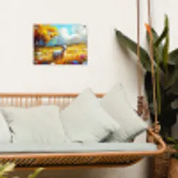 Schaap - Weide - Bloemen tuinposter los doek klein -sfeer7