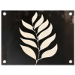 Blad - Wit - Minimalistisch tuinposter los doek klein -3d