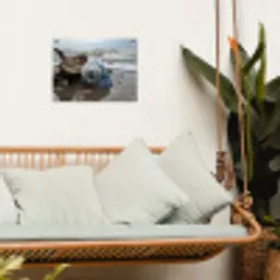 Schelp - Strand - Blauw - Zee tuinposter los doek klein -sfeer7