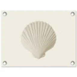 Schelp - Minimalistisch - Wit tuinposter los doek klein -3d