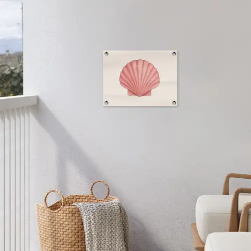 Schelp - Roze - Ribbels tuinposter los doek klein -sfeer8