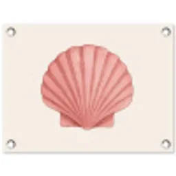 Schelp - Roze - Ribbels tuinposter los doek klein -3d