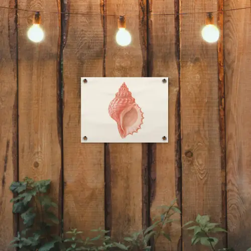 Schelp - Roze - Structuur tuinposter los doek klein -sfeer1