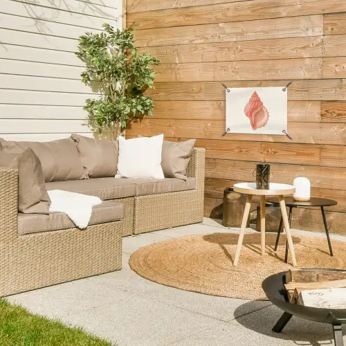 Schelp - Roze - Structuur tuinposter los doek klein -sfeer4