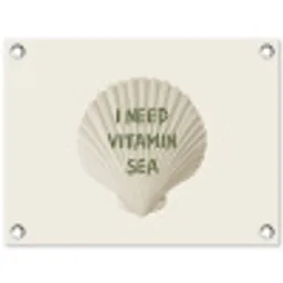 Schelp - Quote - Groen tuinposter los doek klein -3d