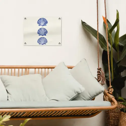 Schelpen - Blauw - Patroon tuinposter los doek klein -sfeer7
