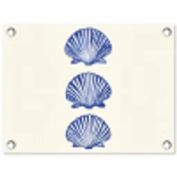 Schelpen - Blauw - Patroon tuinposter los doek klein -3d