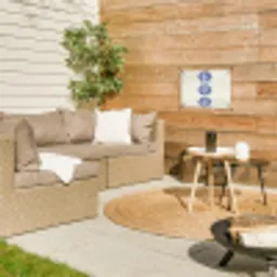 Schelpen - Blauw - Patroon tuinposter los doek klein -sfeer4