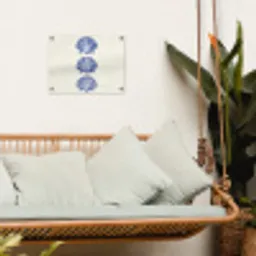 Schelpen - Blauw - Patroon tuinposter los doek klein -sfeer7