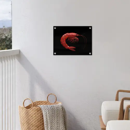 Garnaal - Rood - Dieren tuinposter los doek klein -sfeer8
