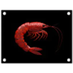 Garnaal - Rood - Dieren tuinposter los doek klein -3d
