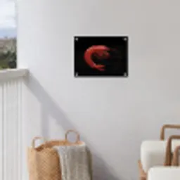 Garnaal - Rood - Dieren tuinposter los doek klein -sfeer8
