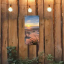 Zandpad bij Zonsondergang tuinposter los doek klein -sfeer1