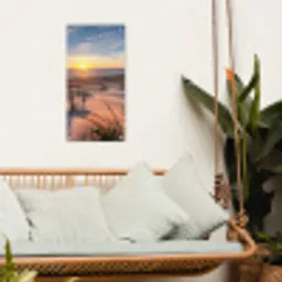 Zandpad bij Zonsondergang tuinposter los doek klein -sfeer7
