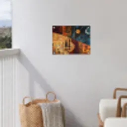 Silhouetten - Abstract - Zon - Maan tuinposter los doek klein -sfeer8