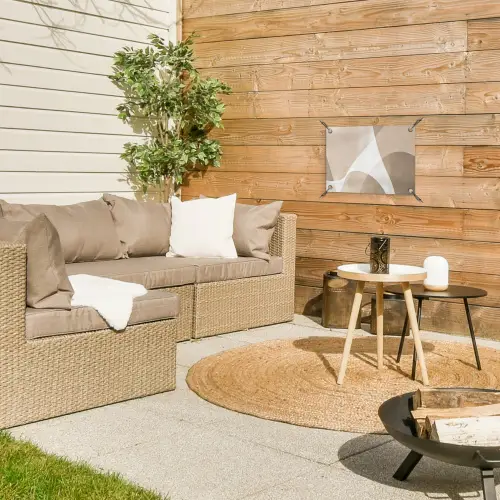 Vloeiende vlakken - Harmonieus - Golvend tuinposter los doek klein -sfeer4