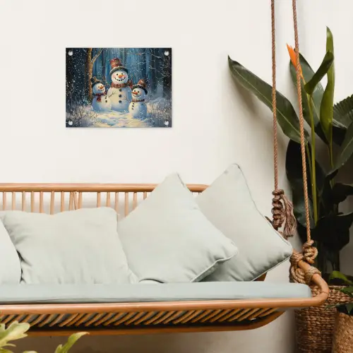 Sneeuwpop - Sneeuw - Winter - Bos tuinposter los doek klein -sfeer7