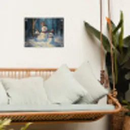 Sneeuwpop - Sneeuw - Winter - Bos tuinposter los doek klein -sfeer7