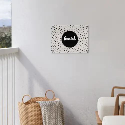 Geniet - Quotes - Tekst - Stippen tuinposter los doek klein -sfeer8