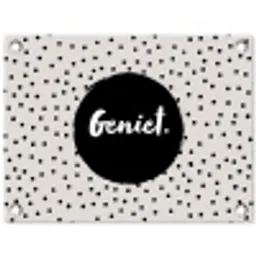 Geniet - Quotes - Tekst - Stippen tuinposter los doek klein -3d