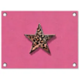 Ster - Luipaard - Print - Roze tuinposter los doek klein -3d