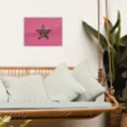 Ster - Luipaard - Print - Roze tuinposter los doek klein -sfeer7