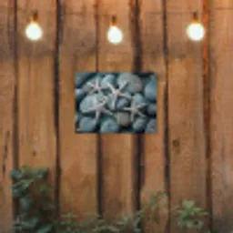 Zeesterren - Stenen - Wit tuinposter los doek klein -sfeer1