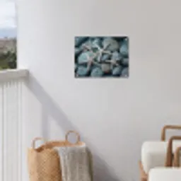 Zeesterren - Stenen - Wit tuinposter los doek klein -sfeer8