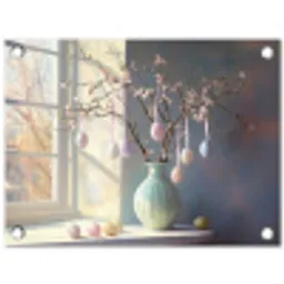 Stilleven - Vaas - Paastak tuinposter los doek klein -3d