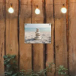 Stenen - Stapel - Zand - Zee tuinposter los doek klein -sfeer1