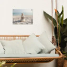 Stenen - Stapel - Zand - Zee tuinposter los doek klein -sfeer7