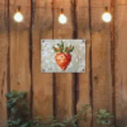 Aardbei - Rood - Mozaïek - Fruit tuinposter los doek klein -sfeer1