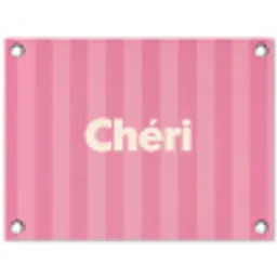 Gestreept - Roze - Chéri tuinposter los doek klein -3d