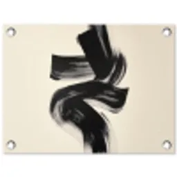 Strepen - Zwart - Abstract tuinposter los doek klein -3d