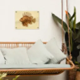 Strepen - Vis - Rond - Stekels tuinposter los doek klein -sfeer7