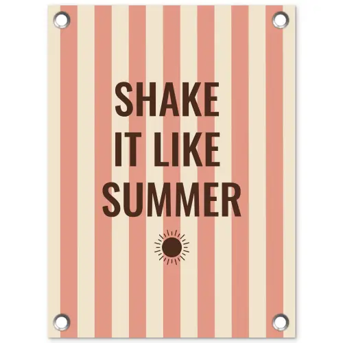 Zomer - Quote - Strepen tuinposter los doek klein -3d
