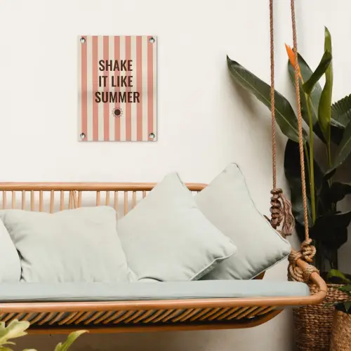 Zomer - Quote - Strepen tuinposter los doek klein -sfeer7