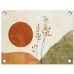 Zon - Abstract - Takken - Oranje tuinposter los doek klein -3d