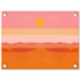 Zon - Abstract - Landschap - Oranje tuinposter los doek klein -3d