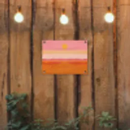 Zon - Abstract - Landschap - Oranje tuinposter los doek klein -sfeer1