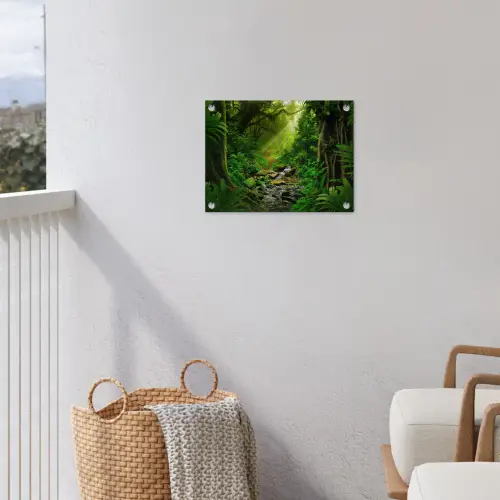 Zonnige Stralen in het Regenwoud tuinposter los doek klein -sfeer8