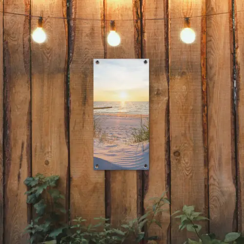 Zonsondergang op het Strand tuinposter los doek klein -sfeer1