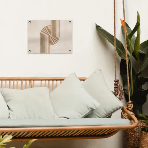 Symmetrische bocht - Koperkleurig tuinposter los doek klein -sfeer7