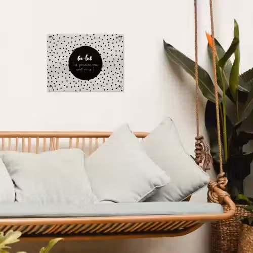 Tekst - Geluk definitie - Quotes - Geluk (is genieten van wat er is) - Woordenboek tuinposter los doek klein -sfeer7