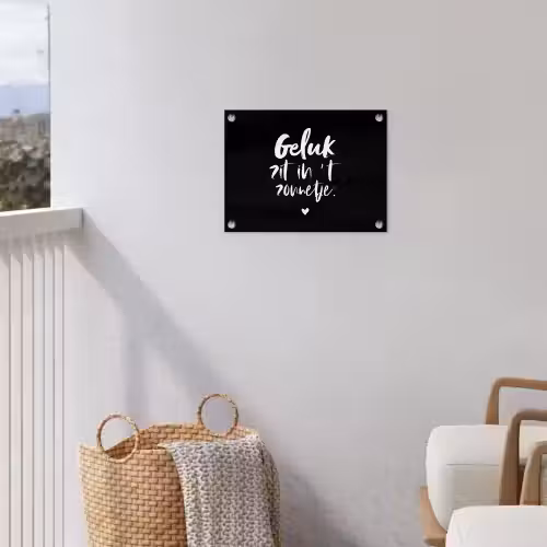 Tekst - Geluk zit in 't zonnetje - Quotes - Zomer - Zon tuinposter los doek klein -sfeer8