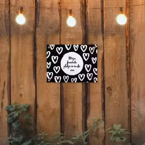 Tekst - Mijn favoriete plekje is in de zon - Quotes - Zomer - Zon tuinposter los doek klein -sfeer1