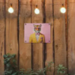 Tijger - Bril - Geel - Jasje tuinposter los doek klein -sfeer1