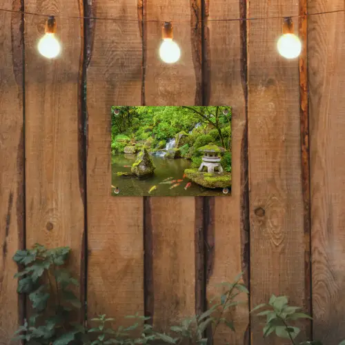 Rustige Japanse vijver tuinposter los doek klein -sfeer1