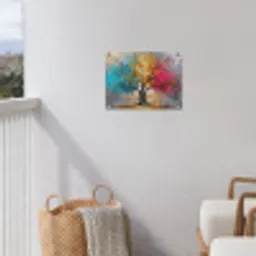 Boom - Kleurrijk - Grijs - Modern tuinposter los doek klein -sfeer8